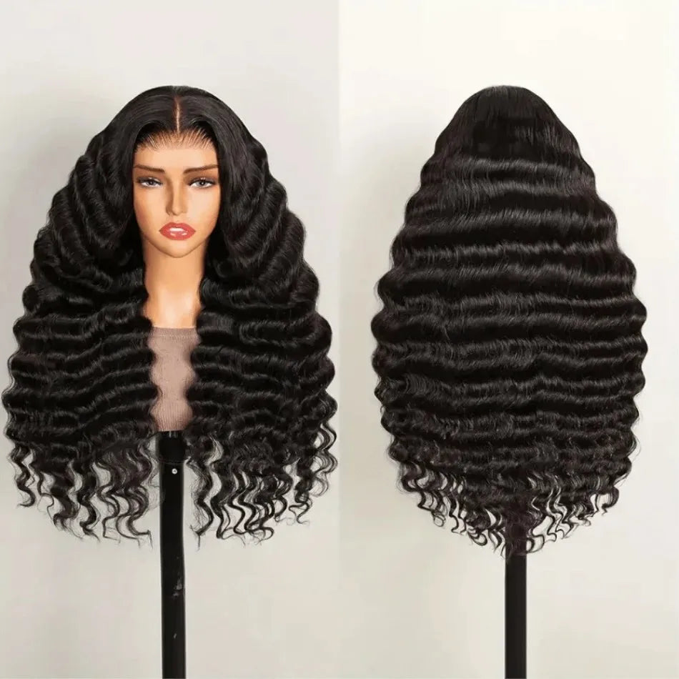 250 Density Curly deep wave 13x6 hd lace front human hair wig 40 Inch Brazilian Body Wave 13x4 Breathable Human Hair Wigs Women Viralgem Store