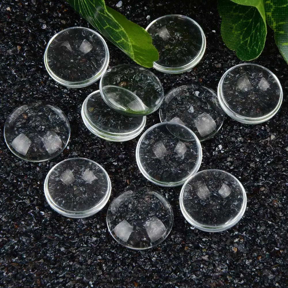 100pcs/lot 10mm Handmade Round Flat Back Transparent Clear Glass Cabochons Supplies For DIY Accessories Jewelry