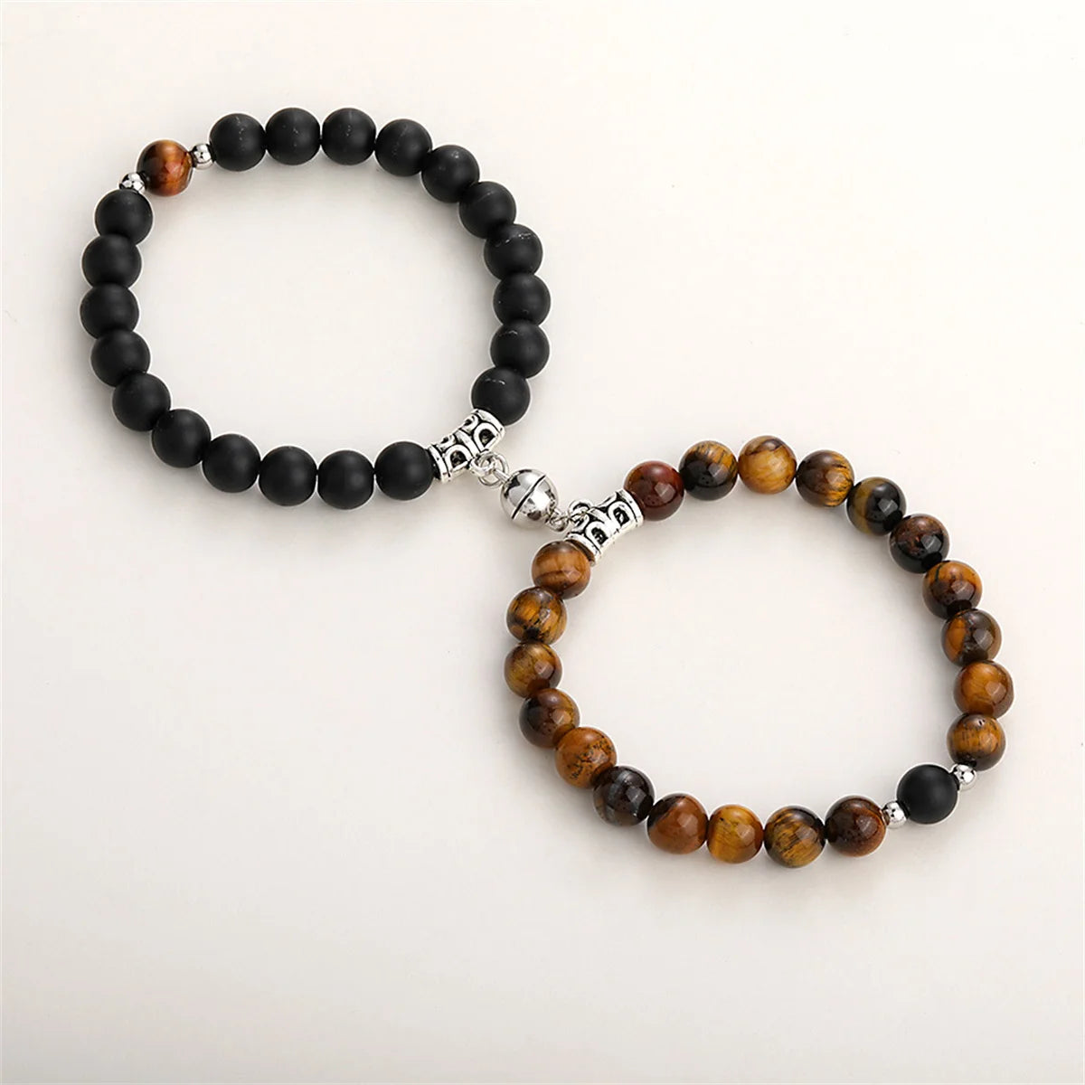 2pcs/set Natural Stone Beads Bracelet for Women Men Lovers Magnet Attraction Couple Distance Bracelets Best Friends Jewelry Gift