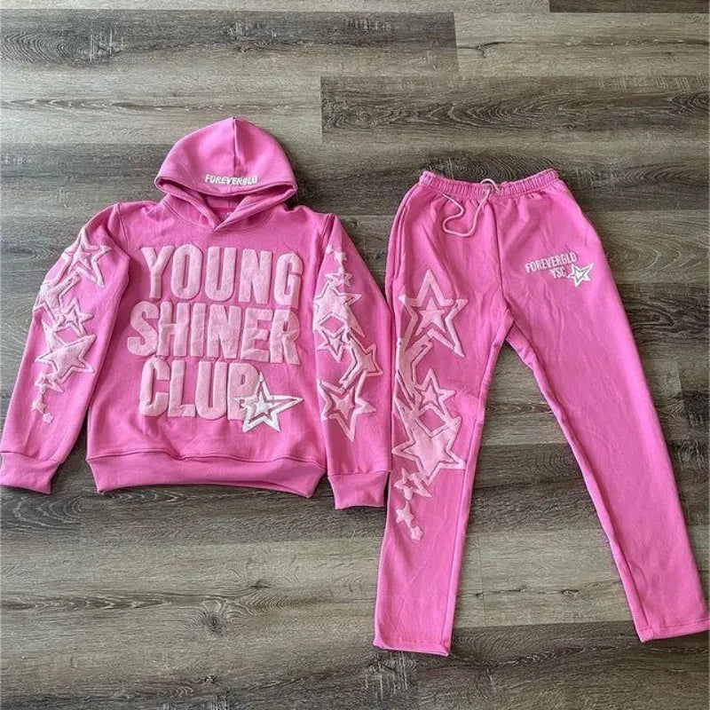 Y2K Streetwear Hoodie Sweatshirt Funny Star Letter Graphic Hoodie Harajuku Anime Hooded Pullover Hip Hop Hipster Suit Women Men