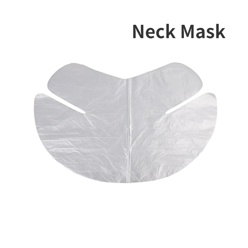 100pcs Masks Wrap Face Plastic Film Full Face Cleaner Mask Neck Stickers Paper Disposable Transparent Facial Beauty Makeup Tools