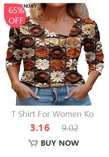T Shirt For Women Fashion Long Sleeve Top White Floral Print Shirts And Blouses Autumn Winter Clothes For Women 2024 Viralgem Store