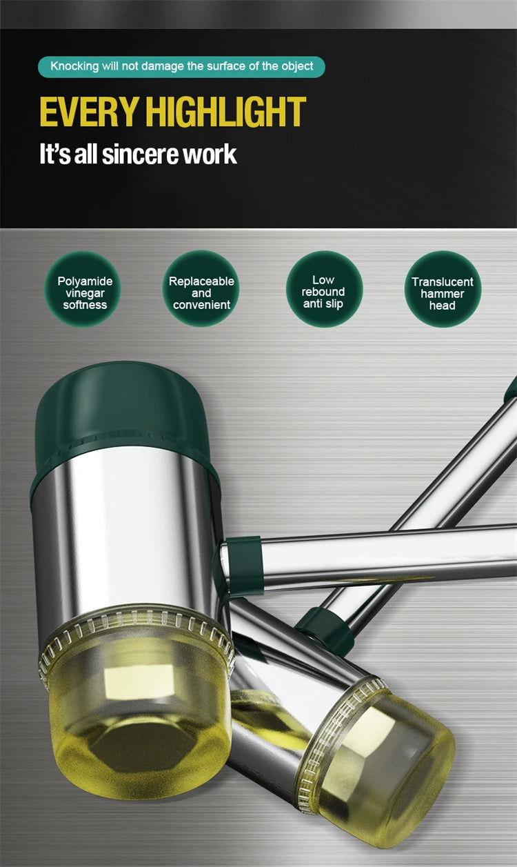 WYNN'S Double-Faced Soft Hammer Mallet Rubber Hammer for Home Flooring Decoration Installation Hand Tool Jewelry Craft DIY Work Viralgem Store