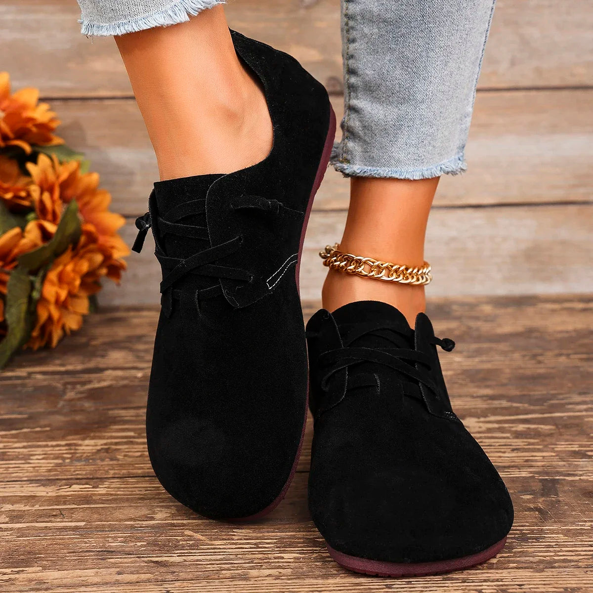 2025 Spring New Women's Flat Shoes Fashion Round Toe Flats Lightweight Lace-up Single Shoes Outdoor Casual Shoes Size 36-43 Viralgem Store