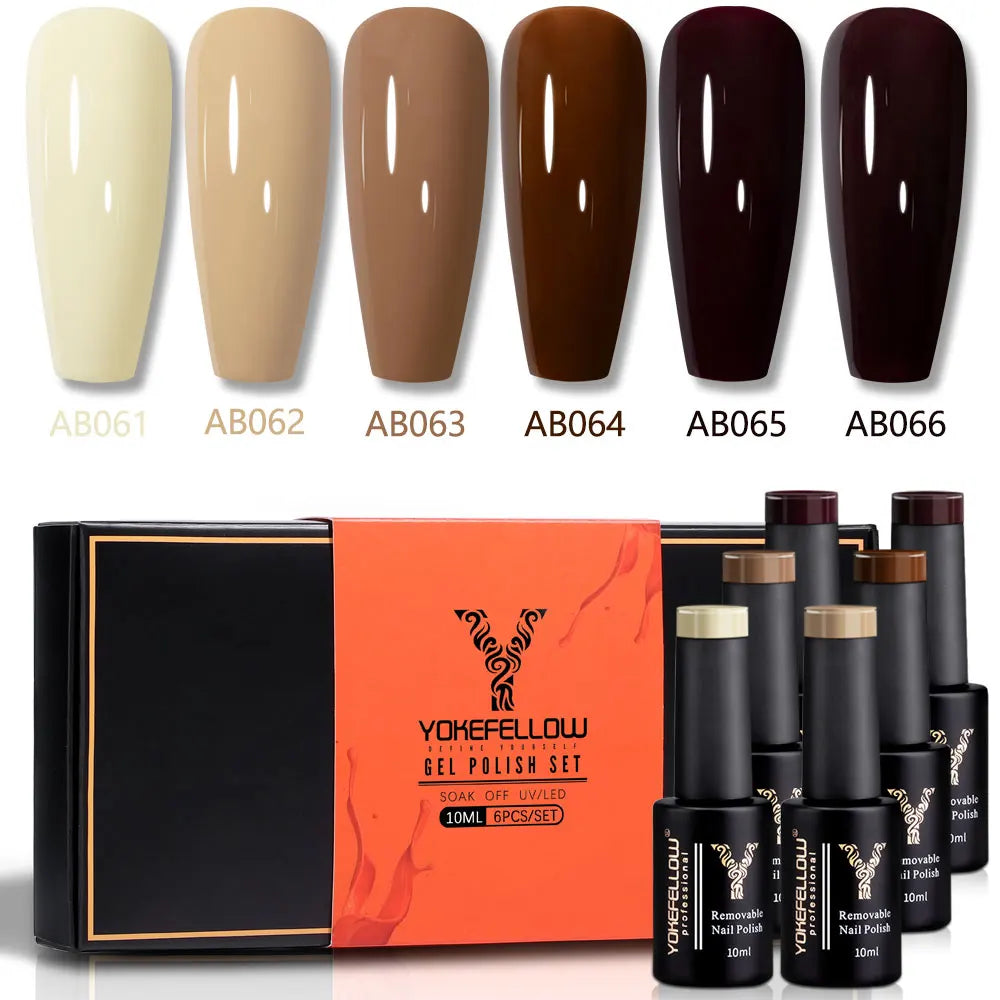 YOKEFELLOW  Pastel Gel Nail Polish Set 6 Colors Spring Summer Macaron Gel Nail Kit Soak Off Nail Art DIY Manicure Gift for Girl Viralgem Store