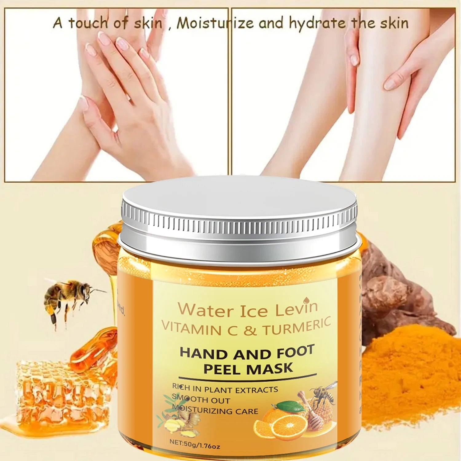 Vitamin C Turmeric Hand Foot Peel Mask - Exfoliating Treatment, Plant Extracts, Moisturizing Care, Winter Renewal Viralgem Store