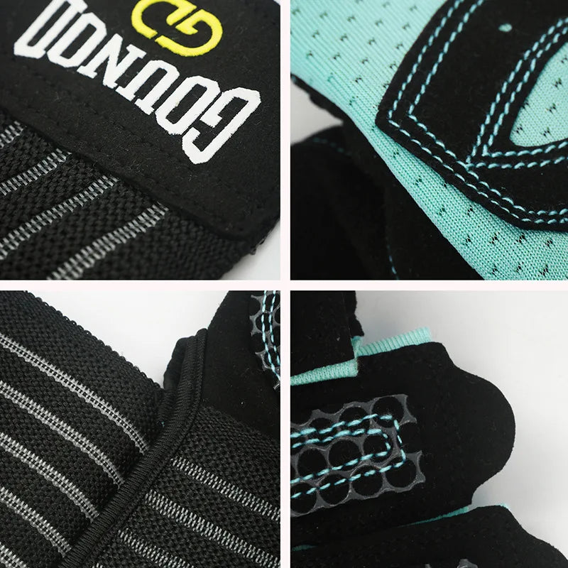 Women Men Extended Cycling Bicycle Gloves Half Finger Gym Gloves Mitten Breathable Anti-slip Glove Fitness Sport Training Gloves