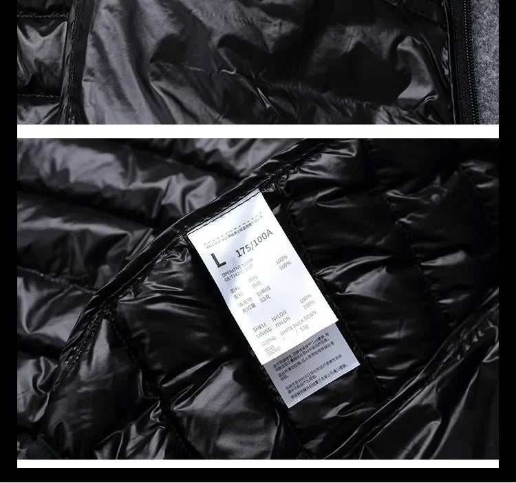 2024 New High-grade Men's White Duck Down Light Down Jacket Men's Short Hooded Men's Autumn Winter Lightweight Coat Men Jacket