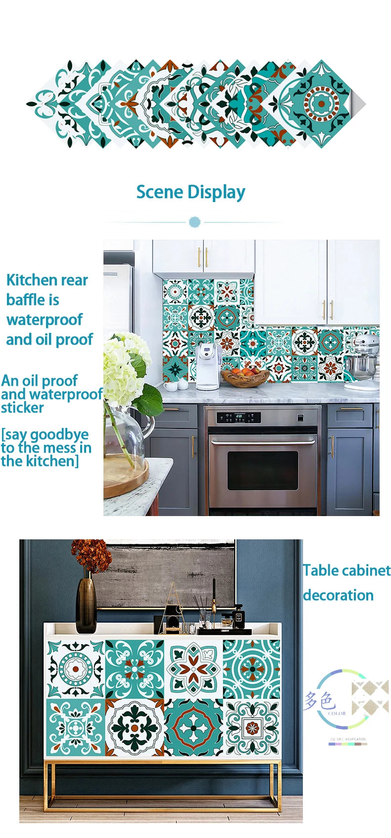 16pcs/set Black & White Tiles Sticker Kitchen Backsplash Wardrobe Bathroom Waterproof Peel & Stick Bright Film Art Wall Decals