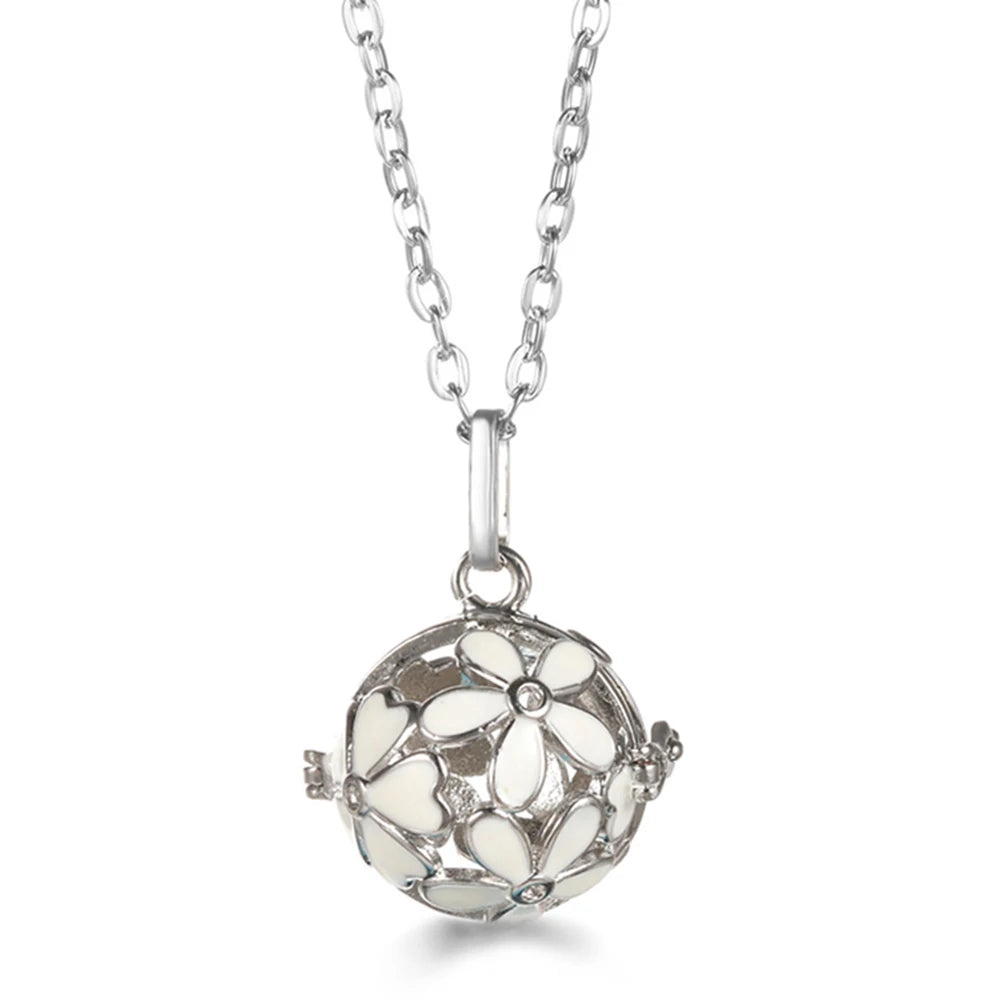 United States Chime Music Ball Woman Caller Essential Oil Necklace Perfume Diffuser Color Footprint Pendant Aromatherapy Jewelry