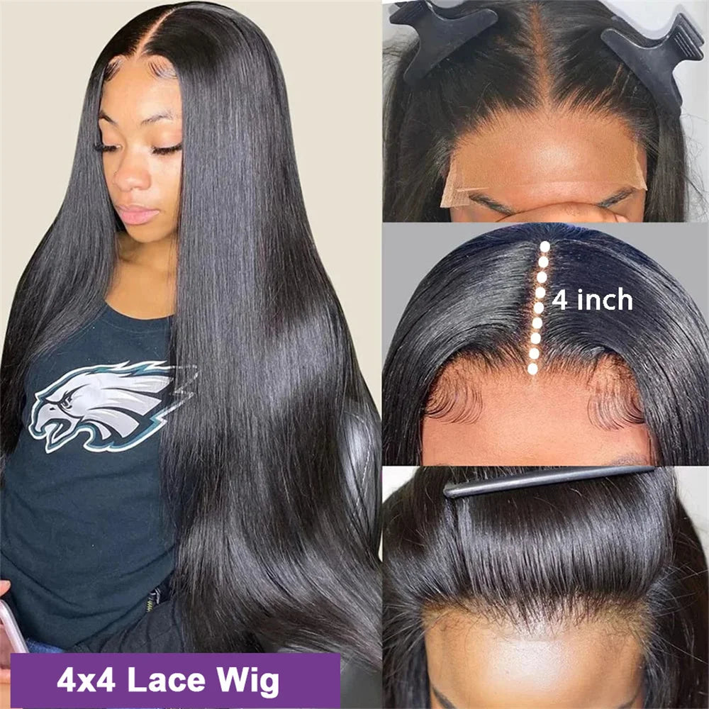 13x6 Lace Frontal Human Hair Wigs Bone Straight Raw 100% Human Hair Wig Pre Plucked 360 Full Lace Cheap Wig on Sale Clearance