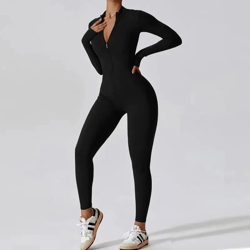 Warm Longsleeve Jumpsuts Women Thickened Sport Overalls Gym Set Zipper Fitness Bodysuits Winter Jumpsuit Workout Tracksuit Viralgem Store