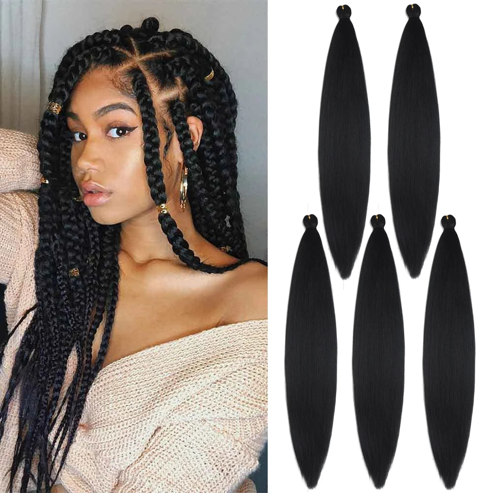 1/3/5 Packs/Lot 26 Inch Pre-stretched Braiding Hair Ombre Braiding Hair Hot Water Setting Synthetic Braiding Hair Extensions