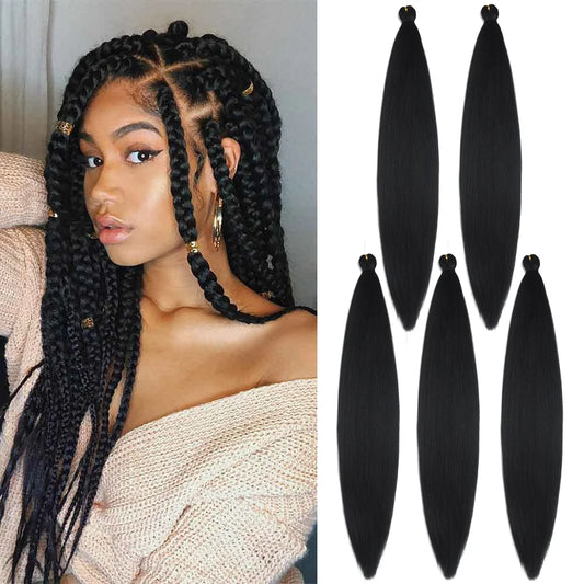 1/3/5 Packs/Lot 26 Inch Pre-stretched Braiding Hair Ombre Braiding Hair Hot Water Setting Synthetic Braiding Hair Extensions