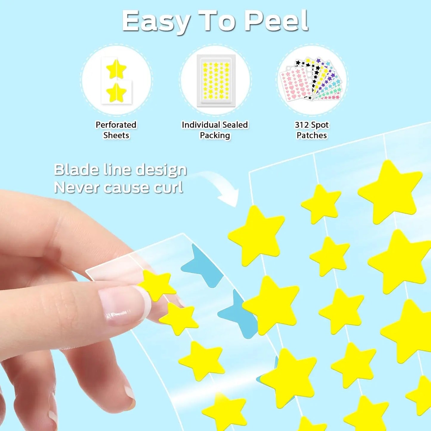 40-240PCS  Colorful Acne Pimple Patch Sticker Waterproof Removal Pimple Anti-Acne Hydrocolloid Patches Spot Marks Repair Sticker