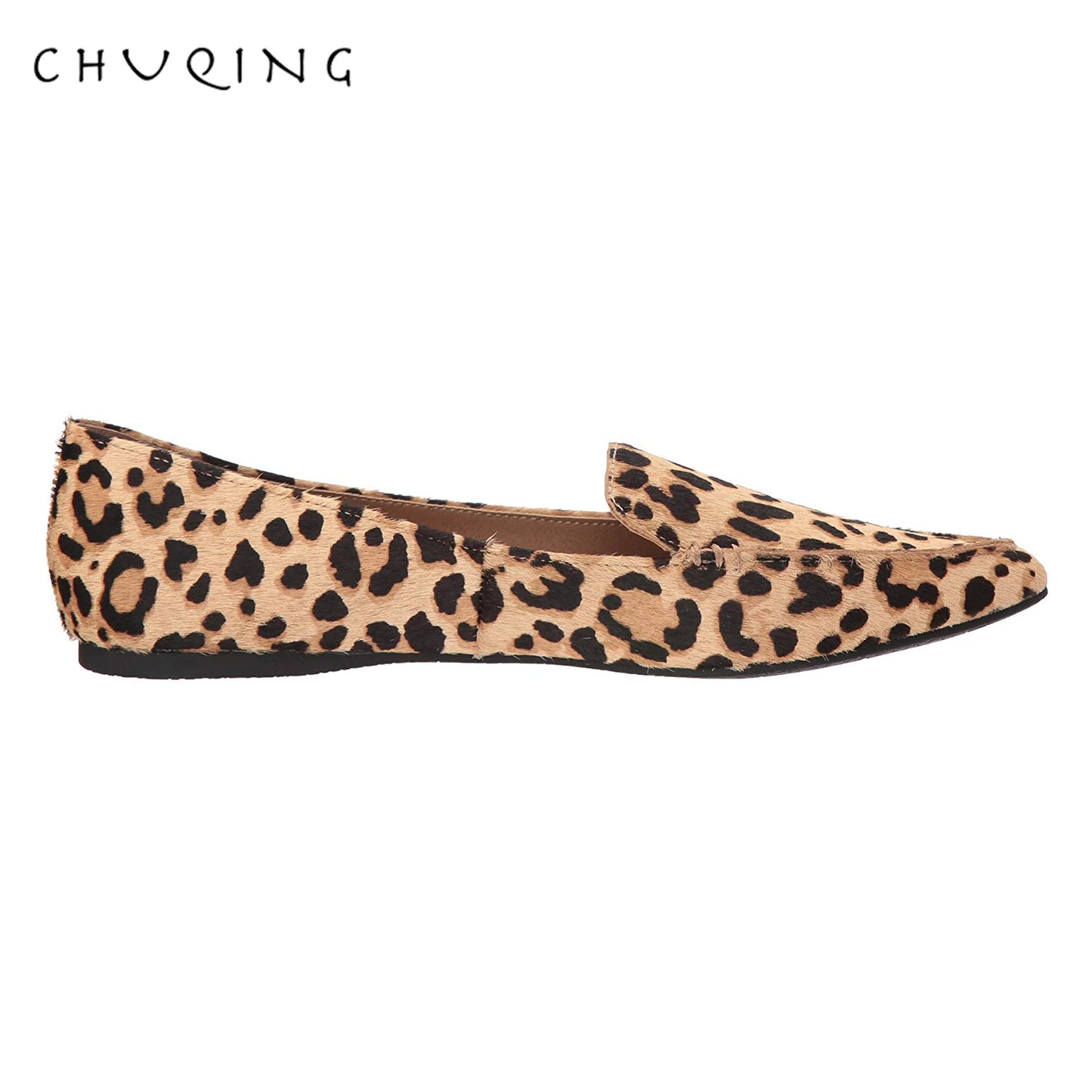 Women's Casual Flat Shoes Loafers Women Fashion Comfortable CHUQING Brand Leopard Shoes Trend Breathable and Comfortable