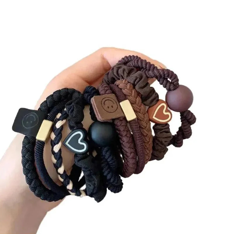 10PCS Women's Hair Ring Set Hair Accessories High Elasticity Leather Band Simple Temperament High Ponytail Durability New Style Viralgem Store