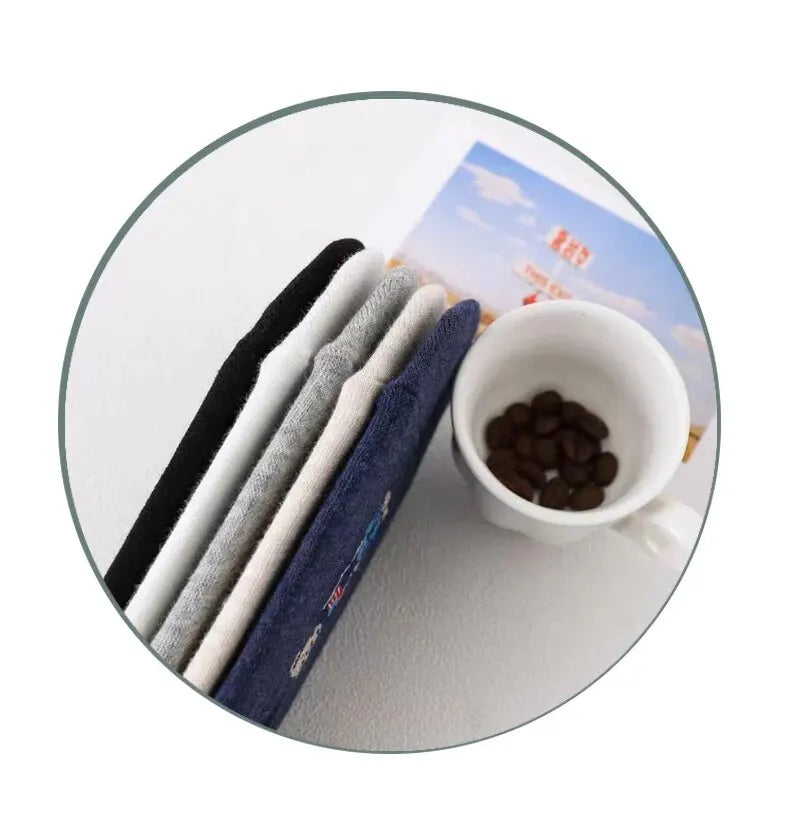 5 Pairs of Super Cute Bear Embroidered Cartoon Bear Boat Socks, Soft and Comfortable, Sweat Wicking and Versatile Short Socks