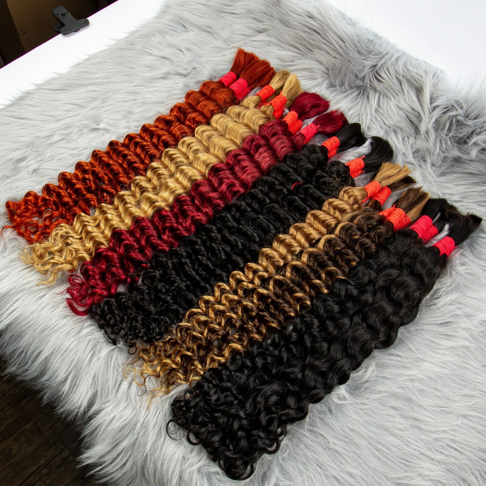 22Inch 100% Human Hair Bundle No Weft Deep Wave Curly Brazilian Virgin Hair for Boho Braid Burgundy 1 2 3 Bundles Hair for Women Viralgem Store