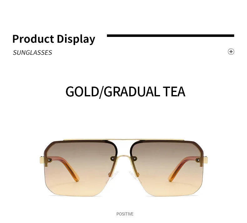 2024 New Square Frame Sunglasses Europe And The United States Fashion Sunglasses Men And Women Half Frame Sunglasses