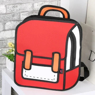 Women Backpack 3D Jump Style 2D Drawing Cartoon Back Bag Comic Messenger Tote Fashion Cute Student Bags Unisex Knapsack Bolos Viralgem Store