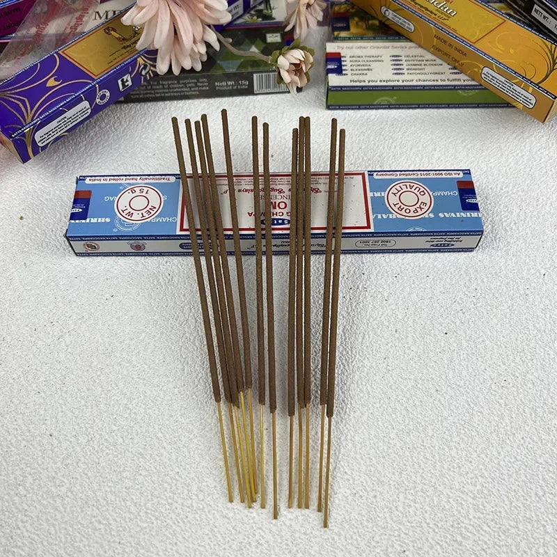 5BOX Indian Incense Sticks White Sage Sandalwood Natural Household Indoor Clean Air NAG Champa Satya Handmade Lavender Incenso