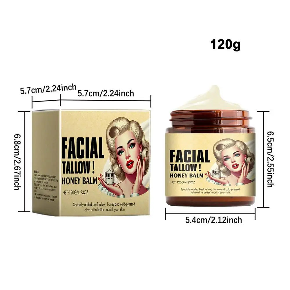 Tallow Balm 4.23oz Hydrating Face Balm Beef Tallow Face ceram Skincare For Skin Pure Cream Tallow Honey Cream For Face And Body