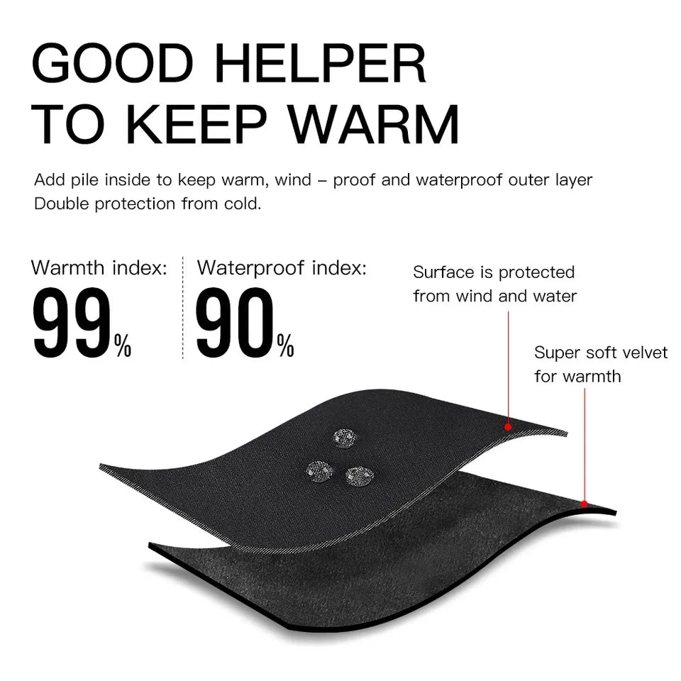 Winter Outdoor Cycling Gloves for Men and Women Touchscreen Windproof Warm Sport Splashproof Silicone Non-slip Motorcycle Gloves