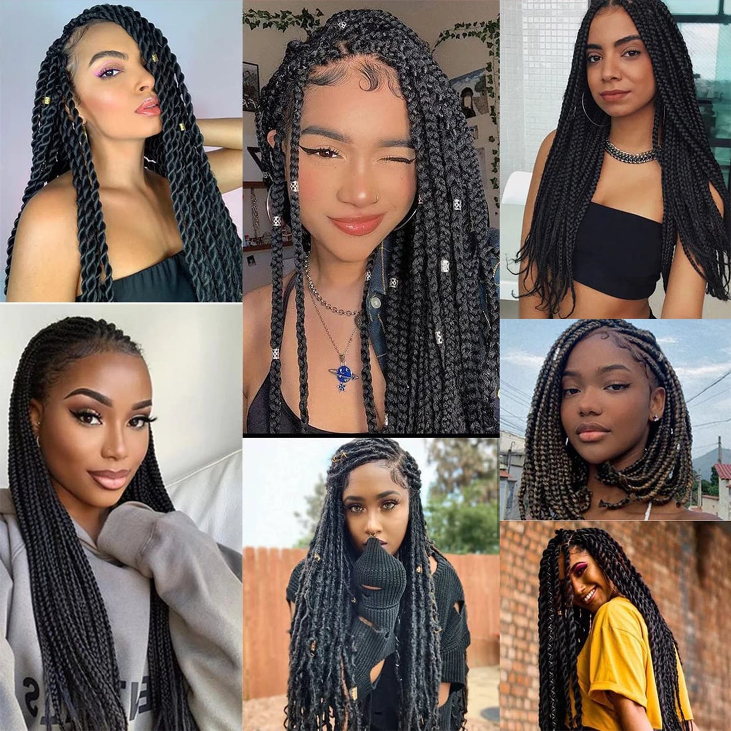 8pc Brazilian Wool Hair Synthetic Crochet Hair Extensions for Women African Hair Yarn for Braiding Senegalese Twist Fake Hair