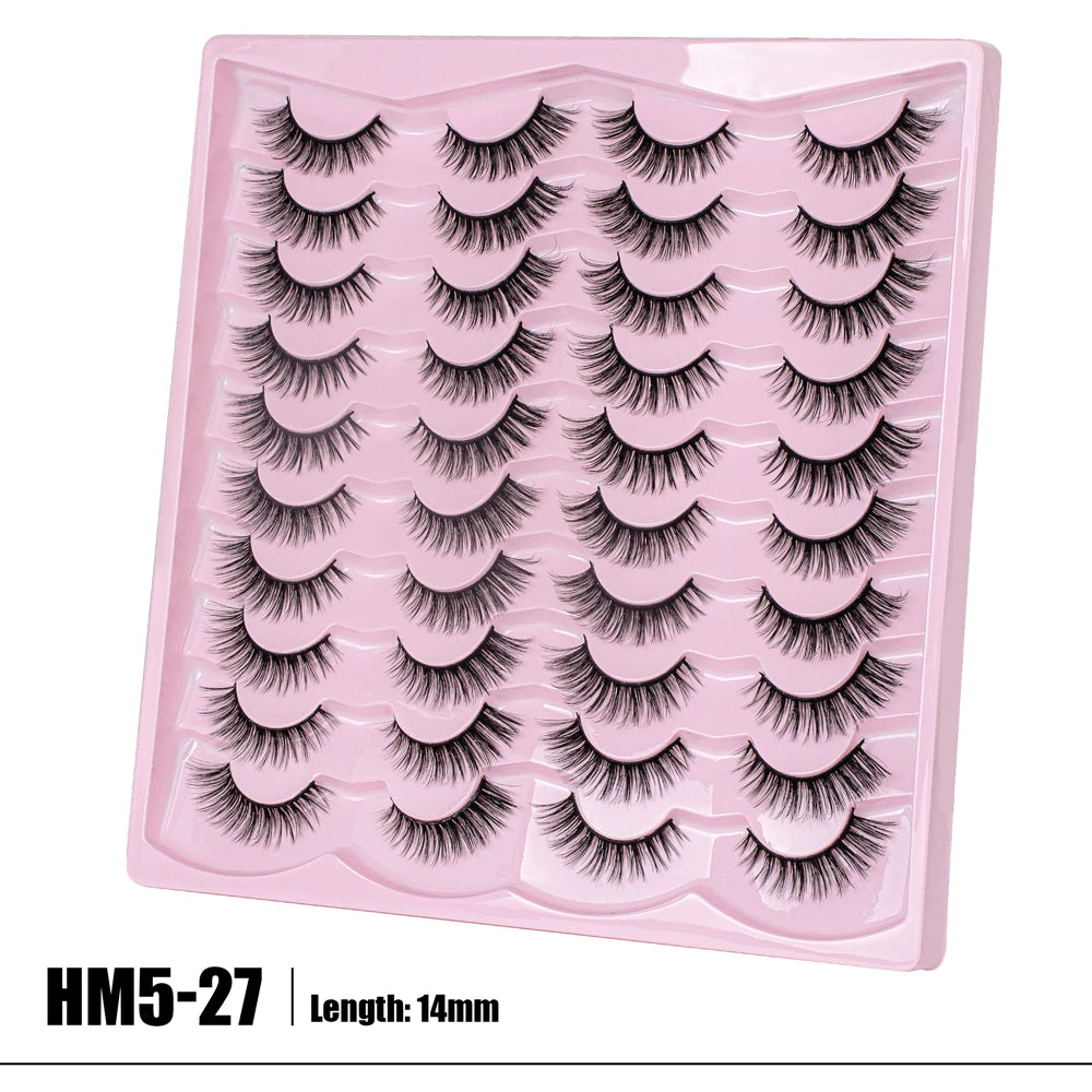 2 Style 20 Pairs Eyelash 3D Natural Mink False Eyelashes Makeup Fake Eye Lashes Faux Cilios Make Up Beauty Tools Wholesale