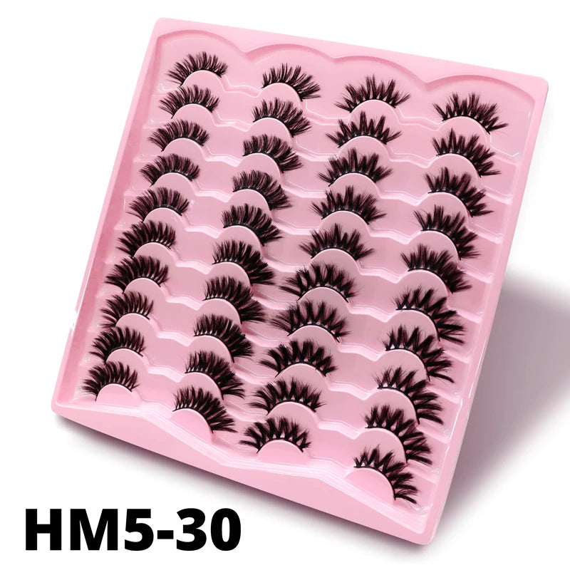 2 Style 20 Pairs Eyelash 3D Natural Mink False Eyelashes Makeup Fake Eye Lashes Faux Cilios Make Up Beauty Tools Wholesale