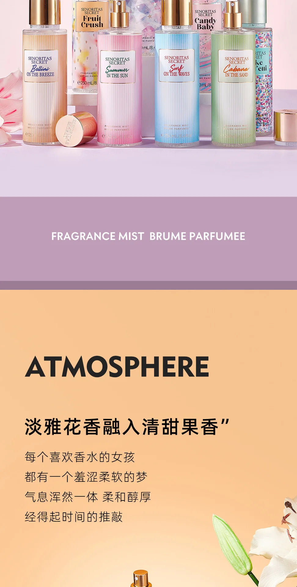 Women's persistent light fragrance Victoria fragrance body spray with various flavors Skin care Viralgem Store