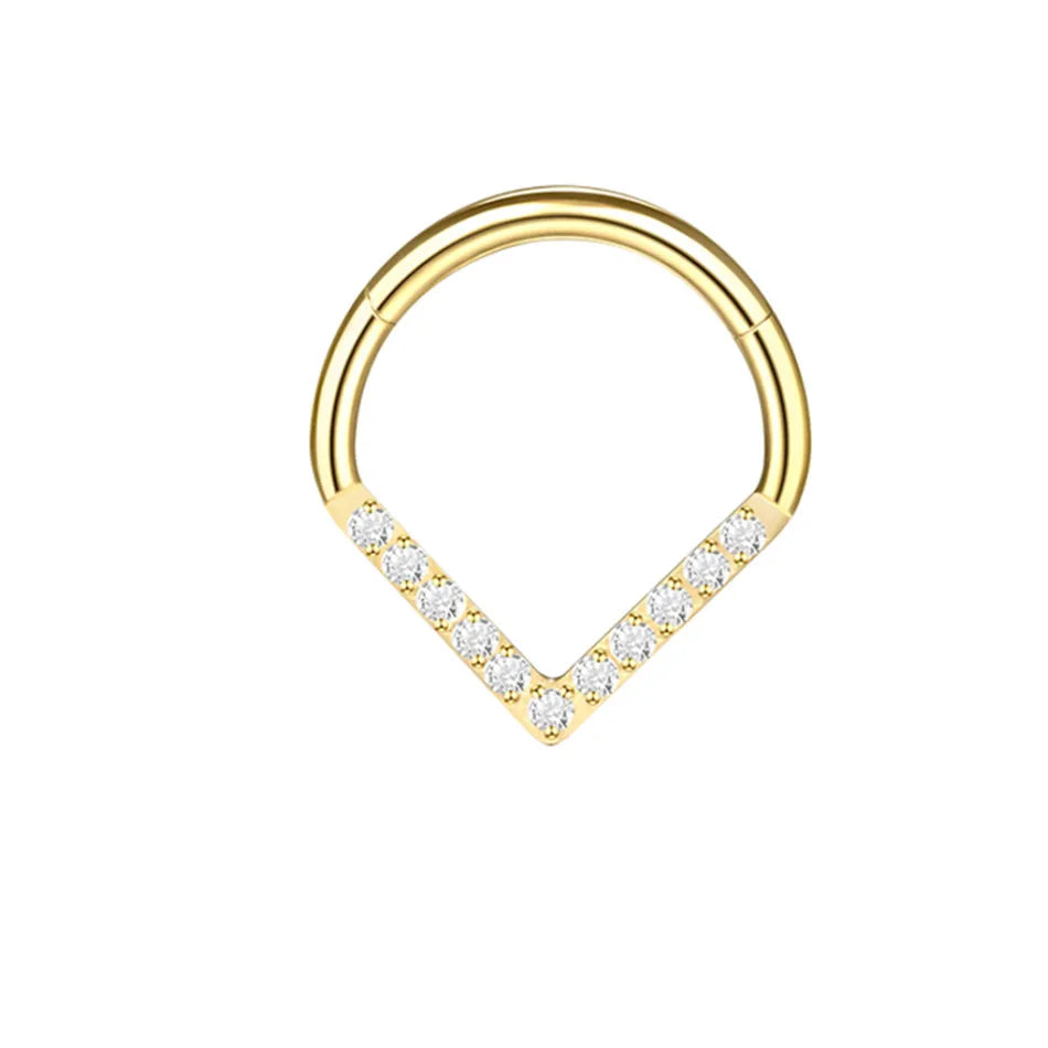 1pcs Titanium Cubic Zirconia Bee Flower Stud Earring Helix Tragus Daith Piercing Hinged Segment Hoop Body Jewelry Viralgem Store