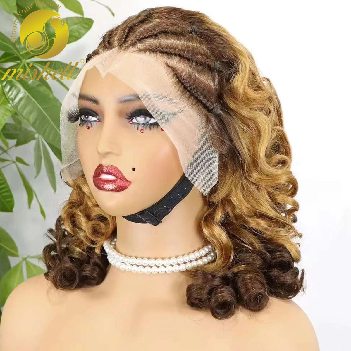 4T30T4 Color  Loose Wave Remy Human Hair Wigs 250% Density 13x4 Lace Frontal Cornrow Braided Wig SLoose Fumi Lace Braid Wig