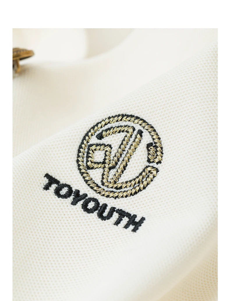 TOYOUTH Women Letter T-shirt 2024 Summer New POLO Collar Top Viralgem Store