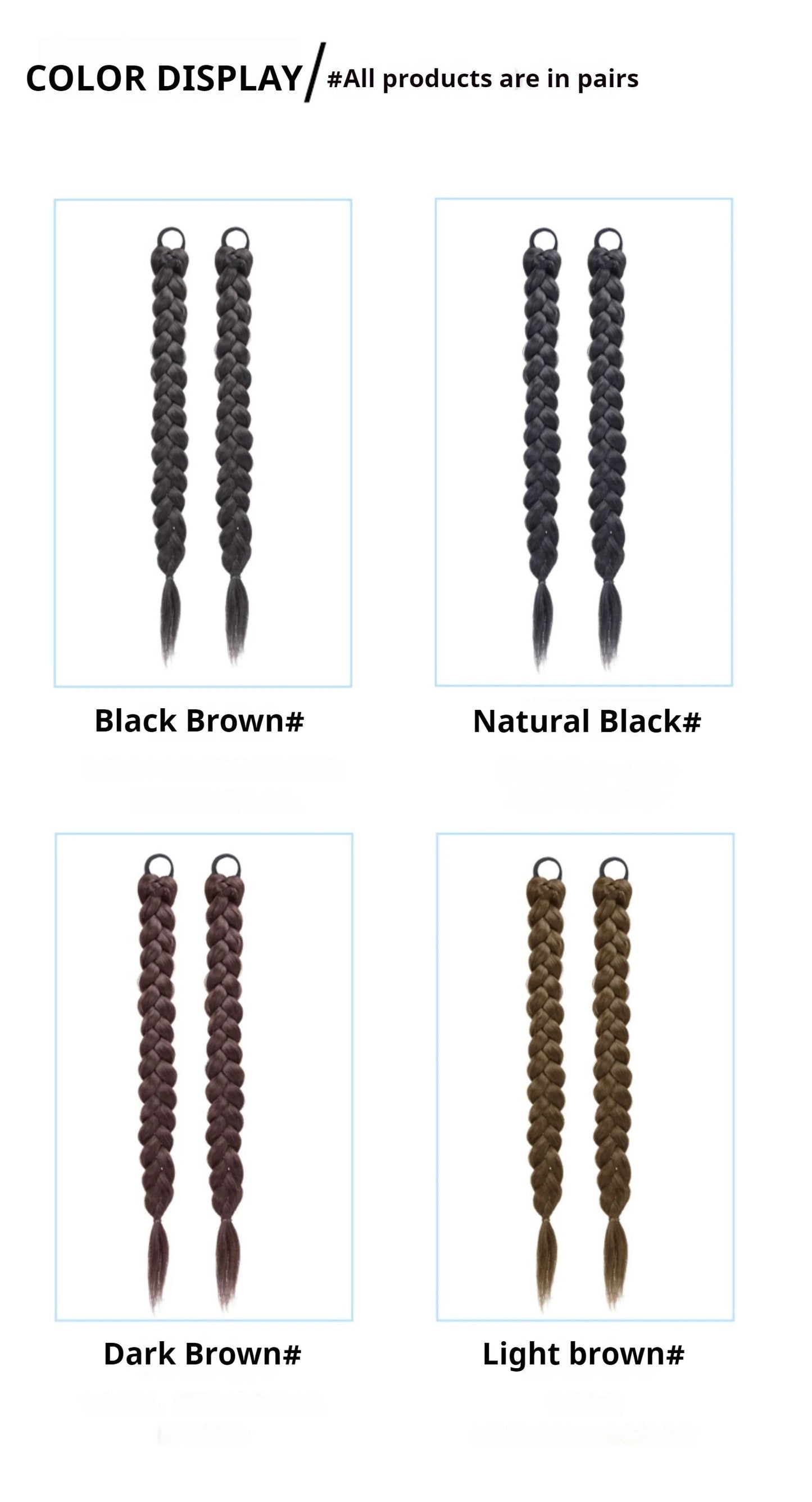 Synthetic Long Twist Braid Ponytail Extensions With Rubber Band Boxing Braided Hair Extensions For Women Daily Use Viralgem Store