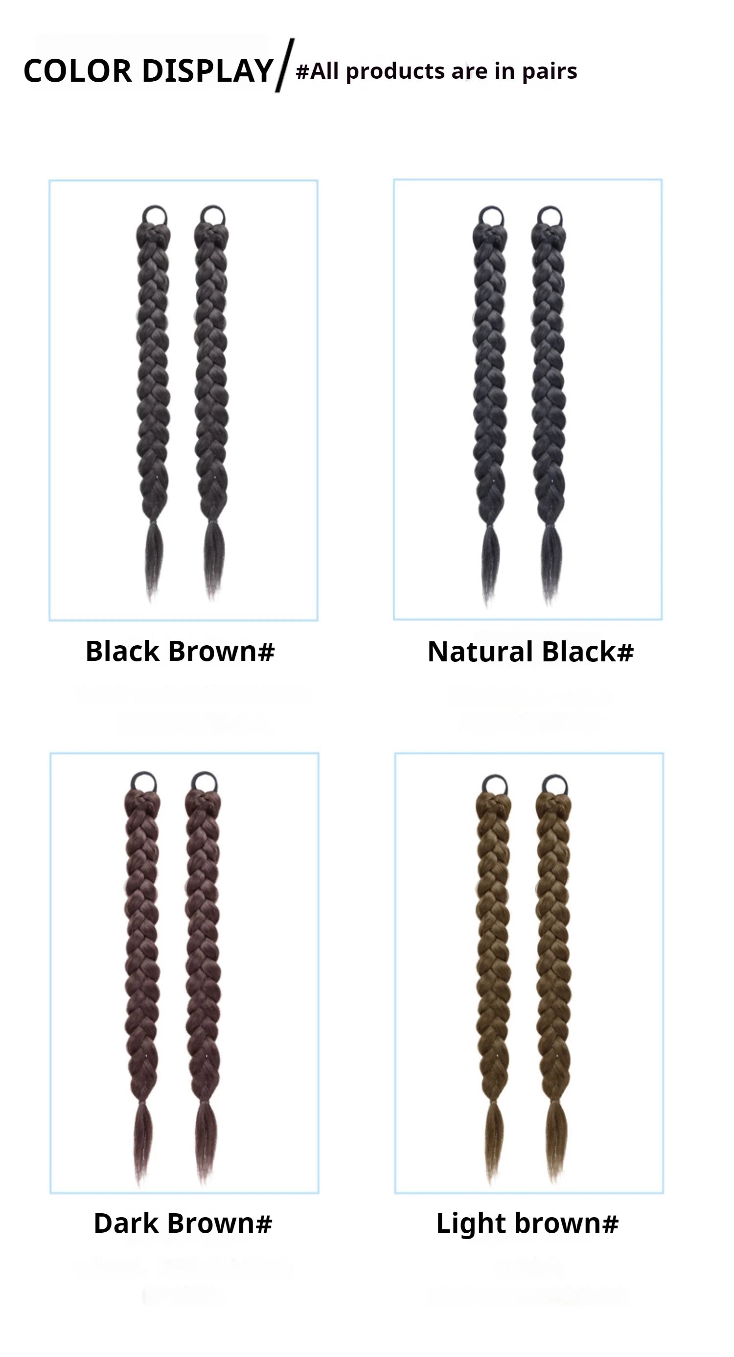 Synthetic Long Twist Braid Ponytail Extensions With Rubber Band Boxing Braided Hair Extensions For Women Daily Use Viralgem Store