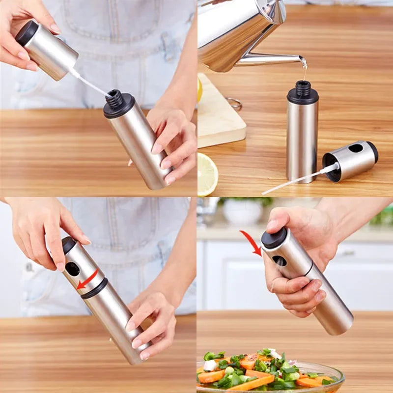 Stainless Steel Oil Sprayer Kitchen Accessories Olive Pump Spray Bottle Oil Sprayer Pot Cooking Tool Sets Kitchen Gadgets Tools