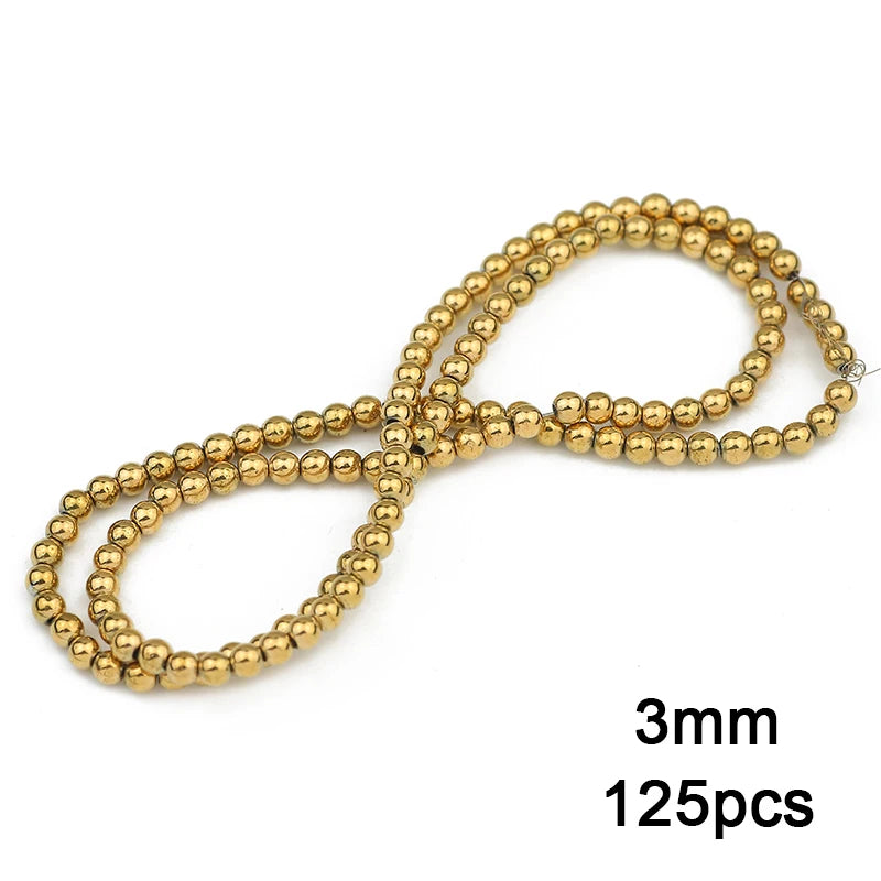 3A+ Retention Color Various Shapes Star Heart Hematite Natural Stone Plated Loose Gold Beads For Jewelry Making Diy Bracelets