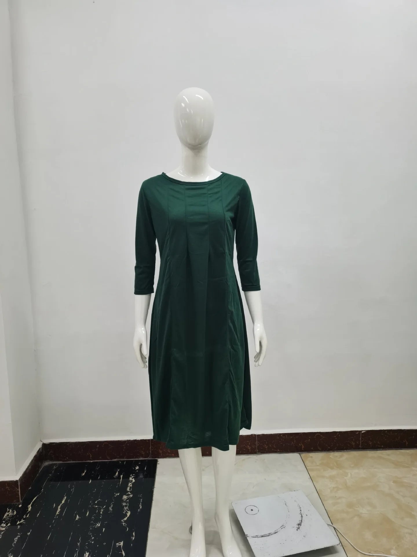 Women Autumn Solid Party Midi Dress Casual O Nesk Half Sleeve Office Lady Red Green Slim Elegant Dresses  Robe Ete XXL  Vestidos Viralgem Store