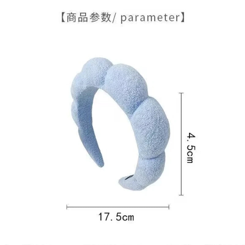Sponge Co Spa Makeup Bubble Terry Cloth Headband Puffy Retro Hair Bands Soft Hairband Headwear Viralgem Store