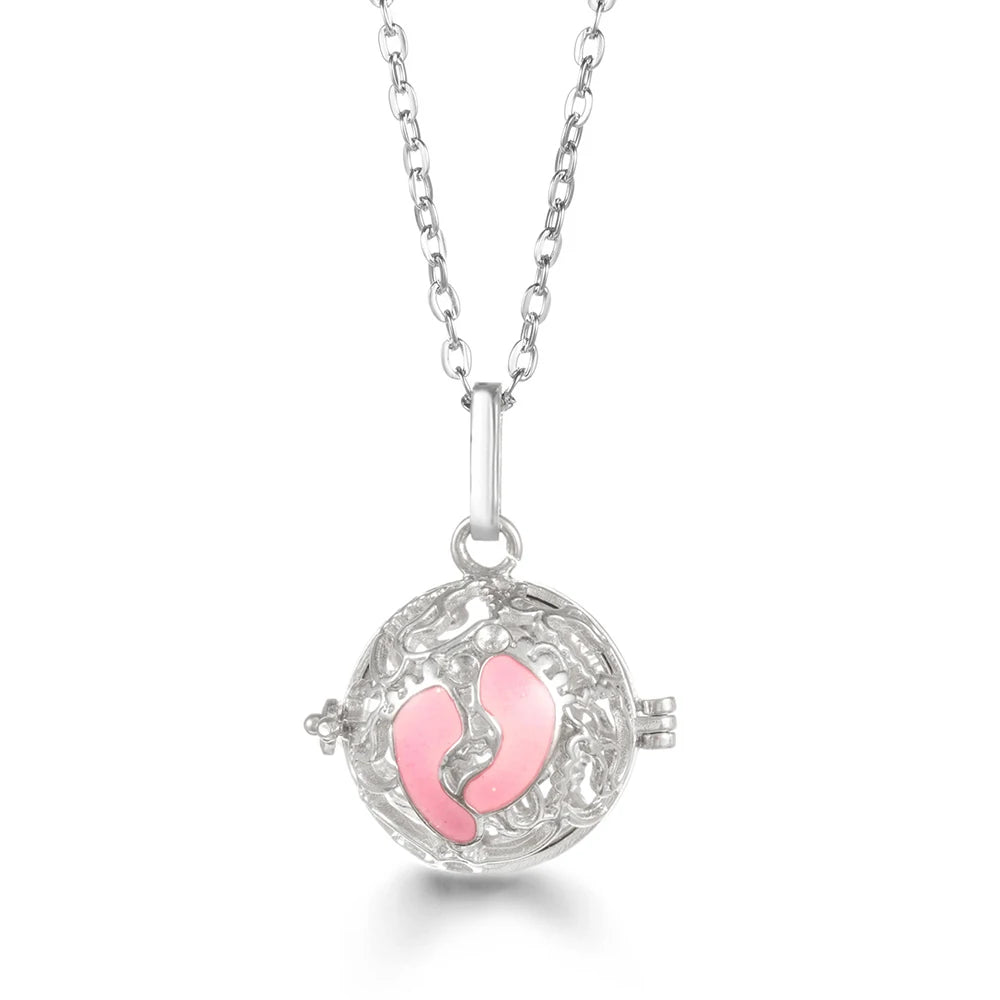 United States Chime Music Ball Woman Caller Essential Oil Necklace Perfume Diffuser Color Footprint Pendant Aromatherapy Jewelry