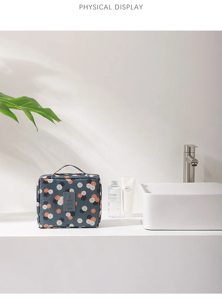 Travel Organizer Women Portable Toiletries Organizer Cosmetic Bag Girls Multiple Compartments Waterproof Make Up Storage