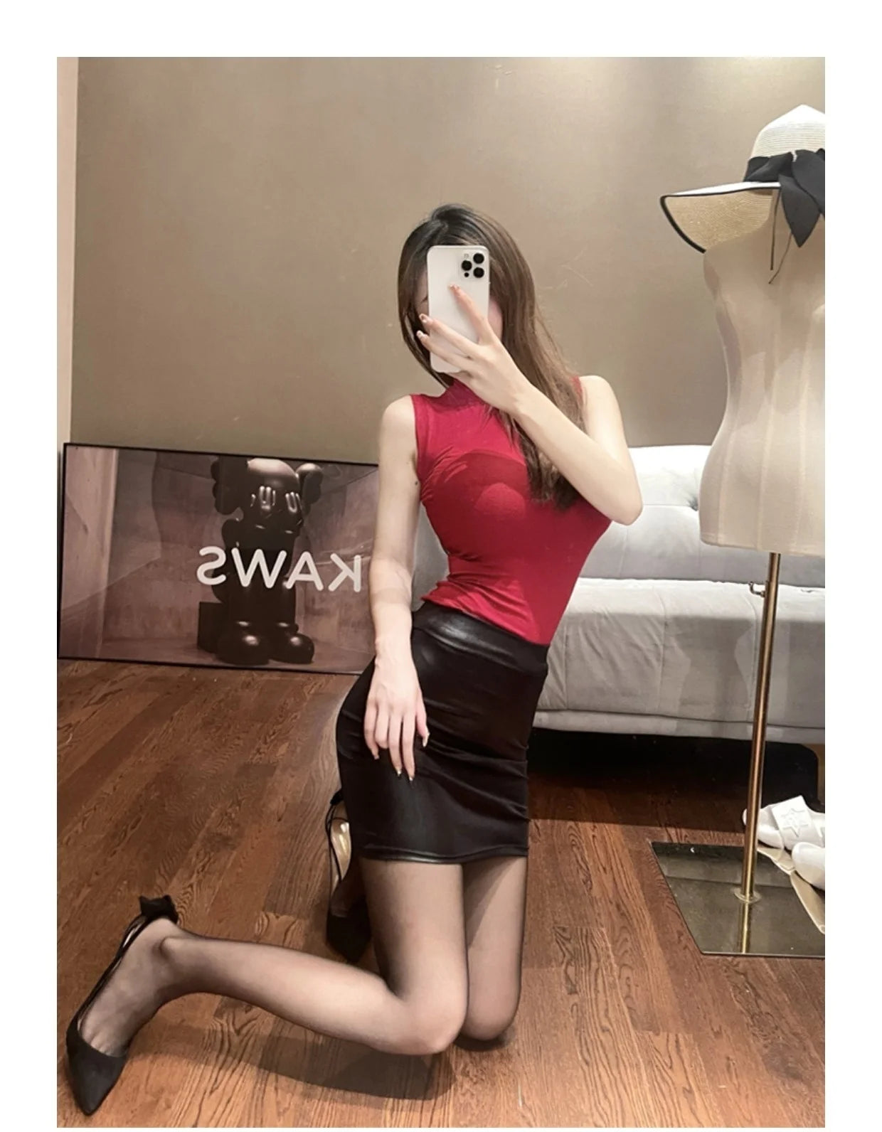 WOMENGAGA Leather Matte Slim Mini Sexy Fashion PU Hot Short High Waist Skirt Korean Nightclub Streetwear Wholesale Clothes 7ST Viralgem Store