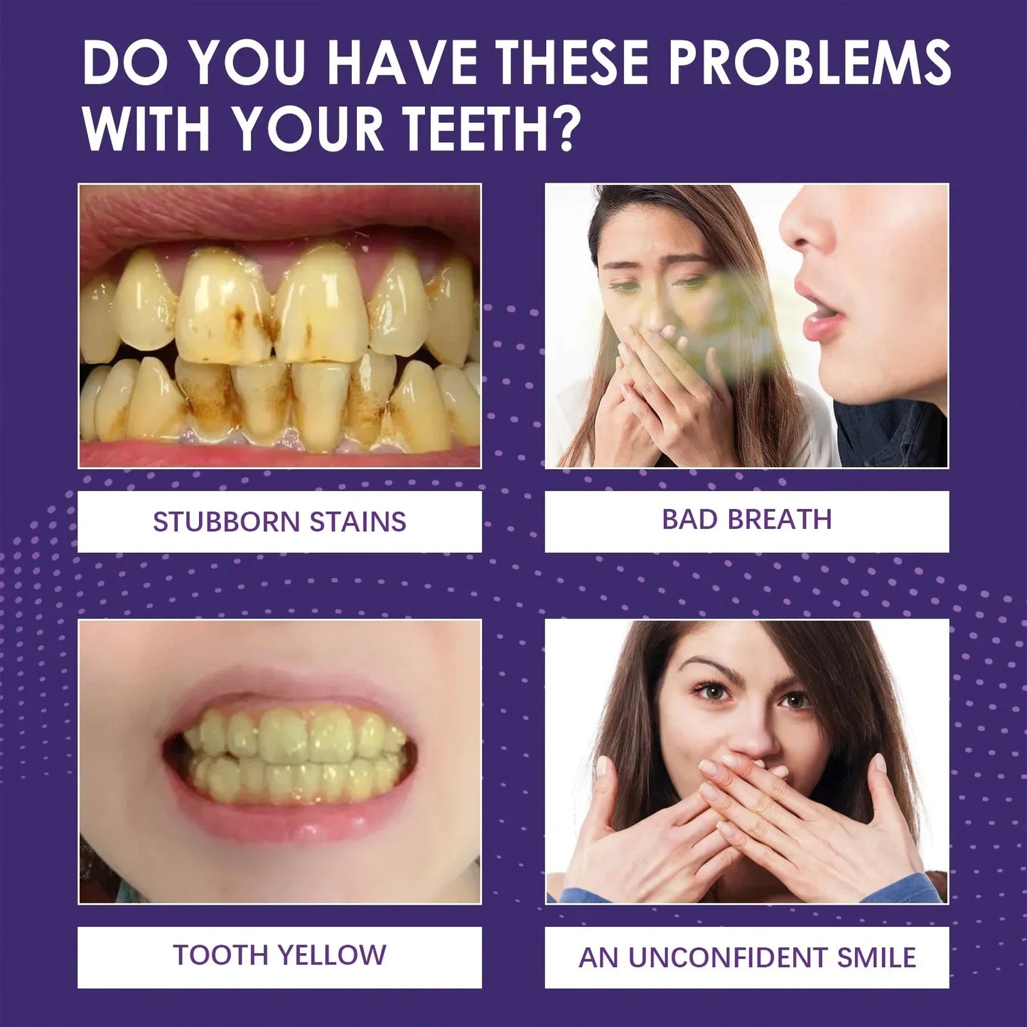 V34 Purple Teeth Whitening Toothpaste Remove Plaque Stains Cleaning Oral Hygiene Dental Bleach Tools Fresh Breath Beauty Health