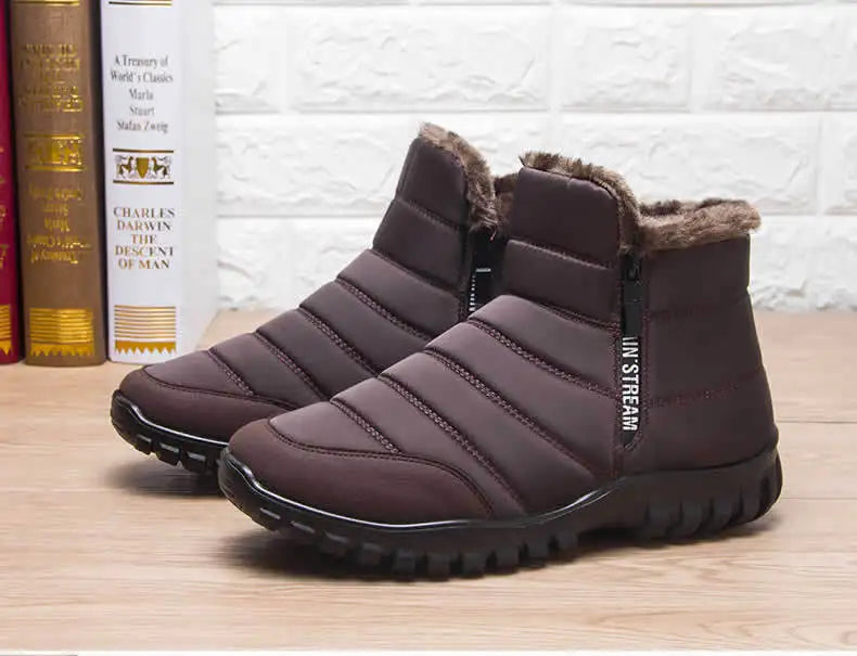 2024 Winter Men Ankle Snow Boot Waterproof Non Slip Shoe for Men Casual Keep Warm Plush Plu Size Couple Footwear Chaussure Homme