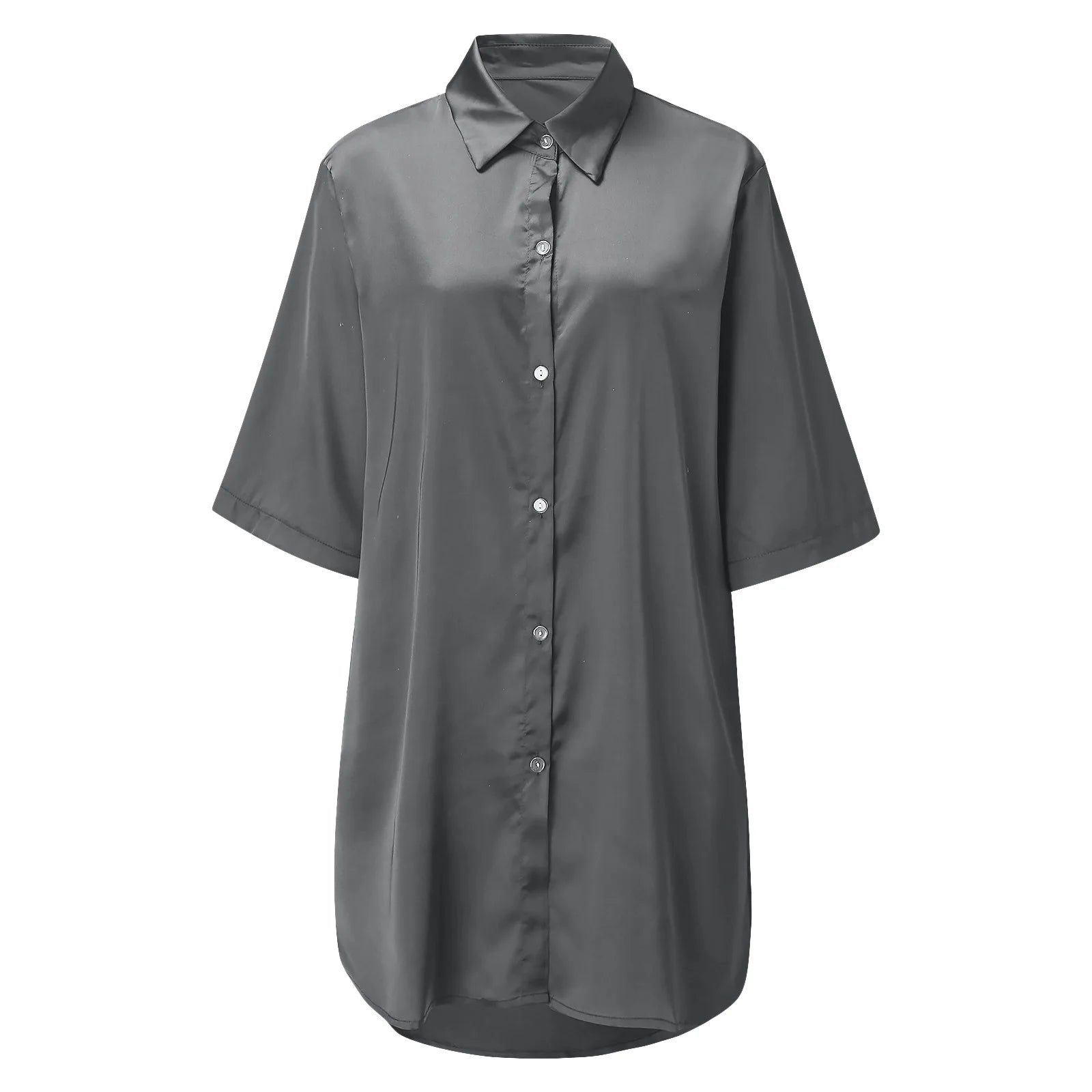 Women's Solid Color Silky Soft Pajamas Sexy Long Sleeve Nightshirt Smooth & Skin-Friendly Comfortable Home Sleepwear for Ladies Viralgem Store