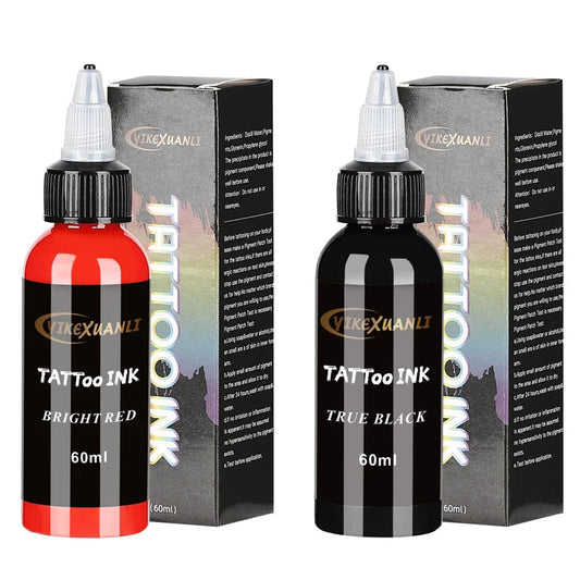60ml red/black Tattoo Ink Pigment with box Body Art Tattoo Kits Professional Beauty Paints Makeup Tattoo Supplies Semi-permanent Viralgem Store