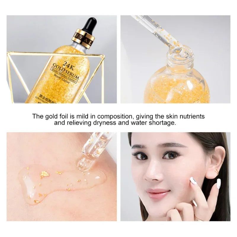24K Gold Facail Essence Oil Hyaluronic Acid Moisturizer Serum Brightening Day Creams Anti Aging Skin Care 30/100ML