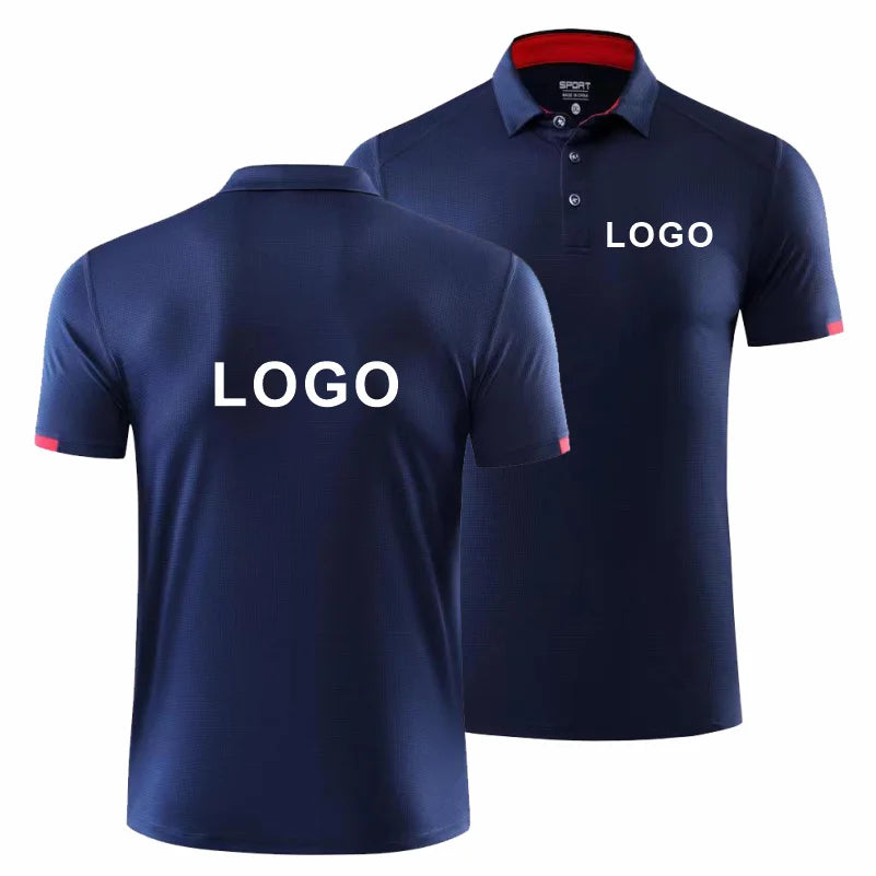 2023 Quick-drying Sports Polo Shirt Custom Design Company Brand Logo/Print Embroidery Breathable Lapel Short Sleeve Tops S-4XL